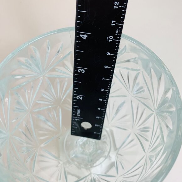 Luminarc USA Holiday Magic Crystal Candy Dish Octagon Pedestal Lid Trinket VTG - Picture 12 of 16